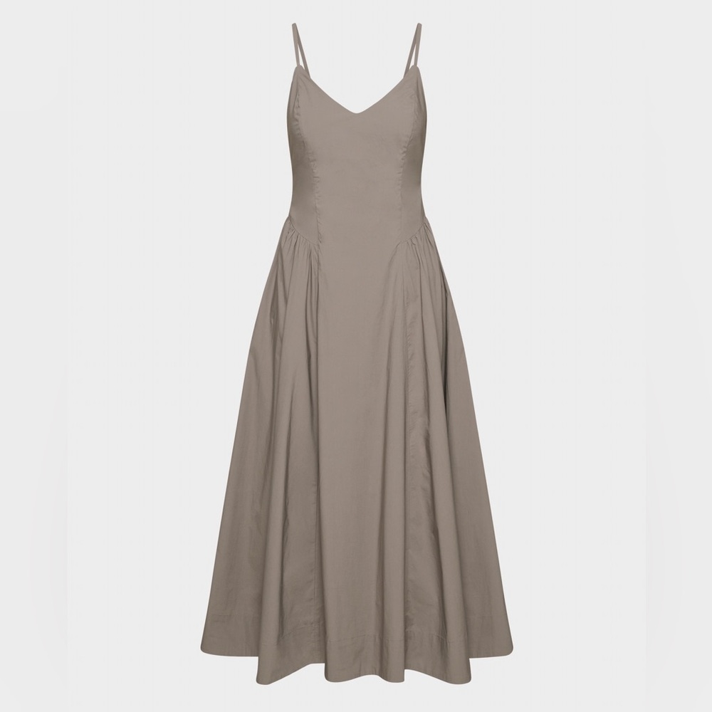 ARITZIA Babaton Poplin Technique Dress in Taupe Size 4 Size Small